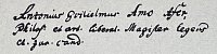 Excerpt from Amos' nostrification application to the Faculty of Philosophy in Jena.
W. Siegmund-Schultze et al. (eds.), ANTONIUS GVILIEMUS AMO AFER AUS AXIM IN GHANA, Halle (Saale), volume facsimiles, P. 276.